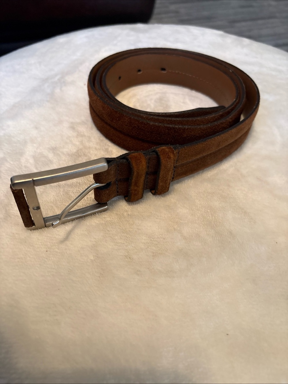 Allen Edmonds Belt Brown Cashmere Suede - 42/ 105 Made In USA  Great